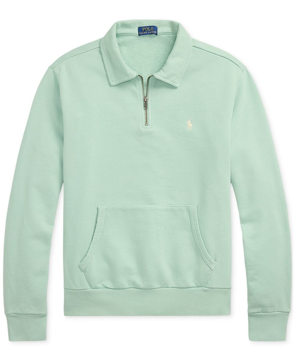Polo Ralph Lauren Loopback Cotton Fleece Quarter-Zip Sweatshirt Green Small
